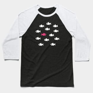 Fish swims against the stream, do it your way! - ORENOB Baseball T-Shirt